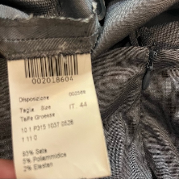 Piazza Sempione Audrey Silk Silver/Gray Metallic Cropped Trousers - Picture 8 of 9